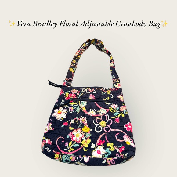 ✨Vera Bradley Adjustable Floral Crossbody Bag in Navy Blue✨ - Picture 8 of 9